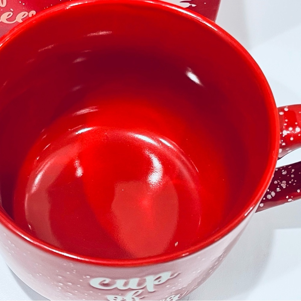 NEW! Red “Cup of Cheer” Mug New In Box - Picture 14 of 14